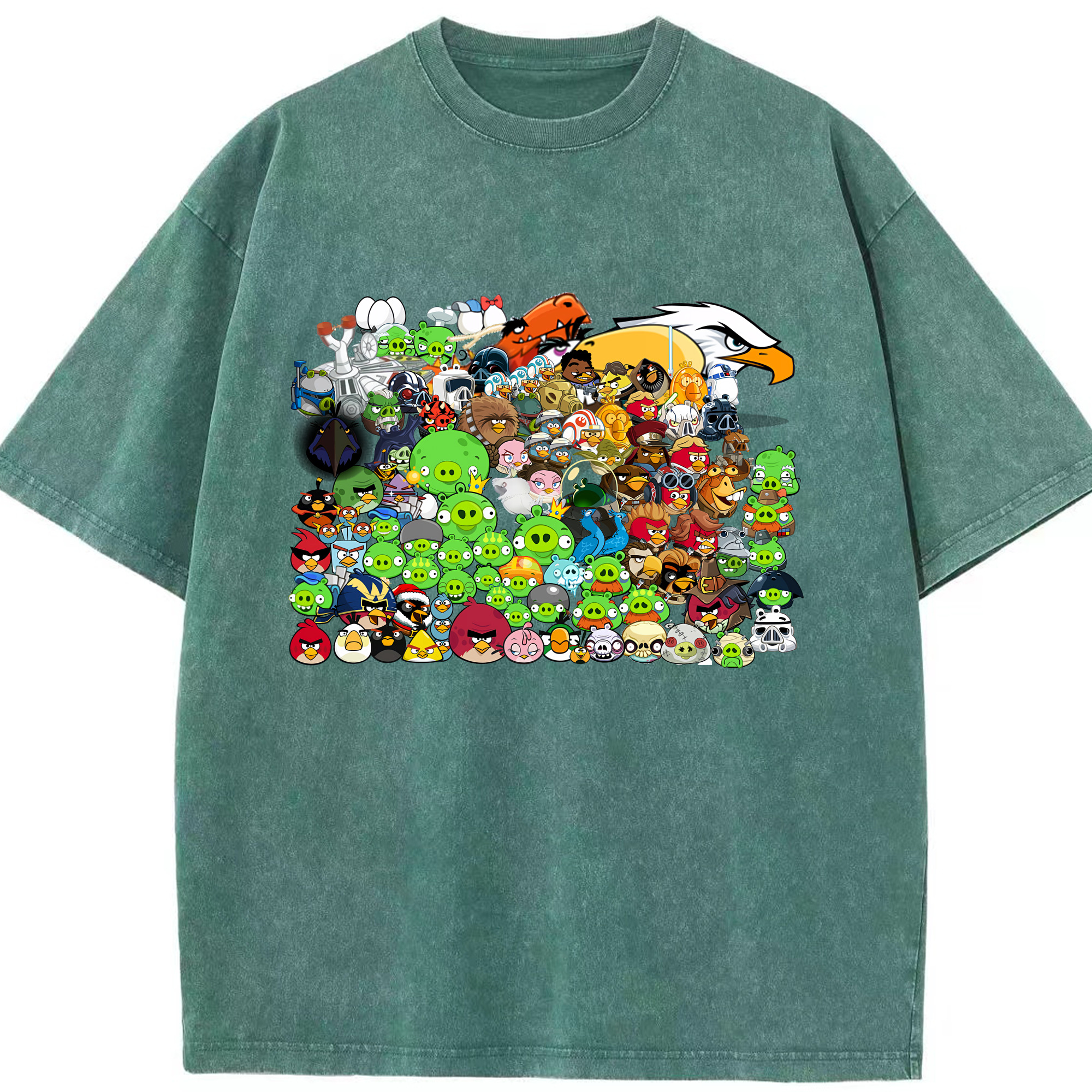 （画像用） Angry Birds アングリーバード 綿100% ヴィンテージ風 半袖Tシャツ（フロントプリント）